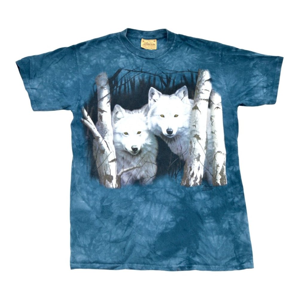 Vintage The Mountain Snow Wolves Forest T Shirt‎ 1999 Size Medium